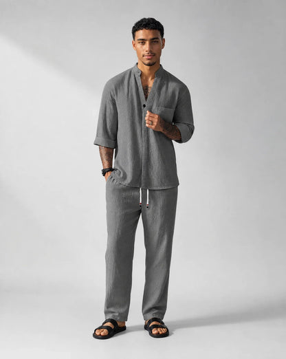 Men's Relaxed Two-Piece Outfit Short-Sleeve Casual Comfortable Everyday Wear