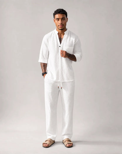 Men's Relaxed Two-Piece Outfit Short-Sleeve Casual Comfortable Everyday Wear