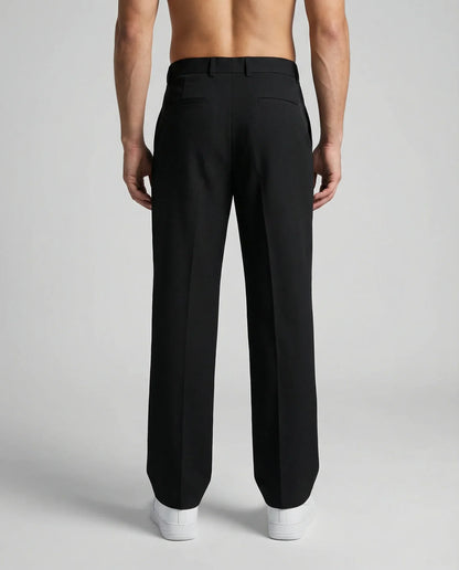 Men's Tailored Wide Leg Trousers Smart-Casual Relaxed Fit Classic Style Everyday