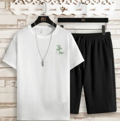 Men's T-Shirt & Shorts Set Two-Piece Co-Ord Matching Crew Neck Casual Everyday Loungewear Outfit Marco