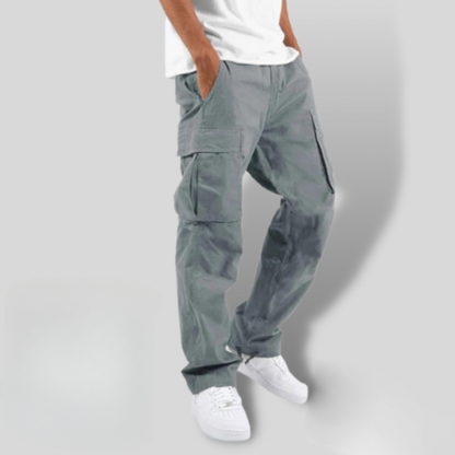 Men's Cargo Trousers Loose Fit Utility Pockets Drawstring Casual Streetwear Workwear Everyday Seth