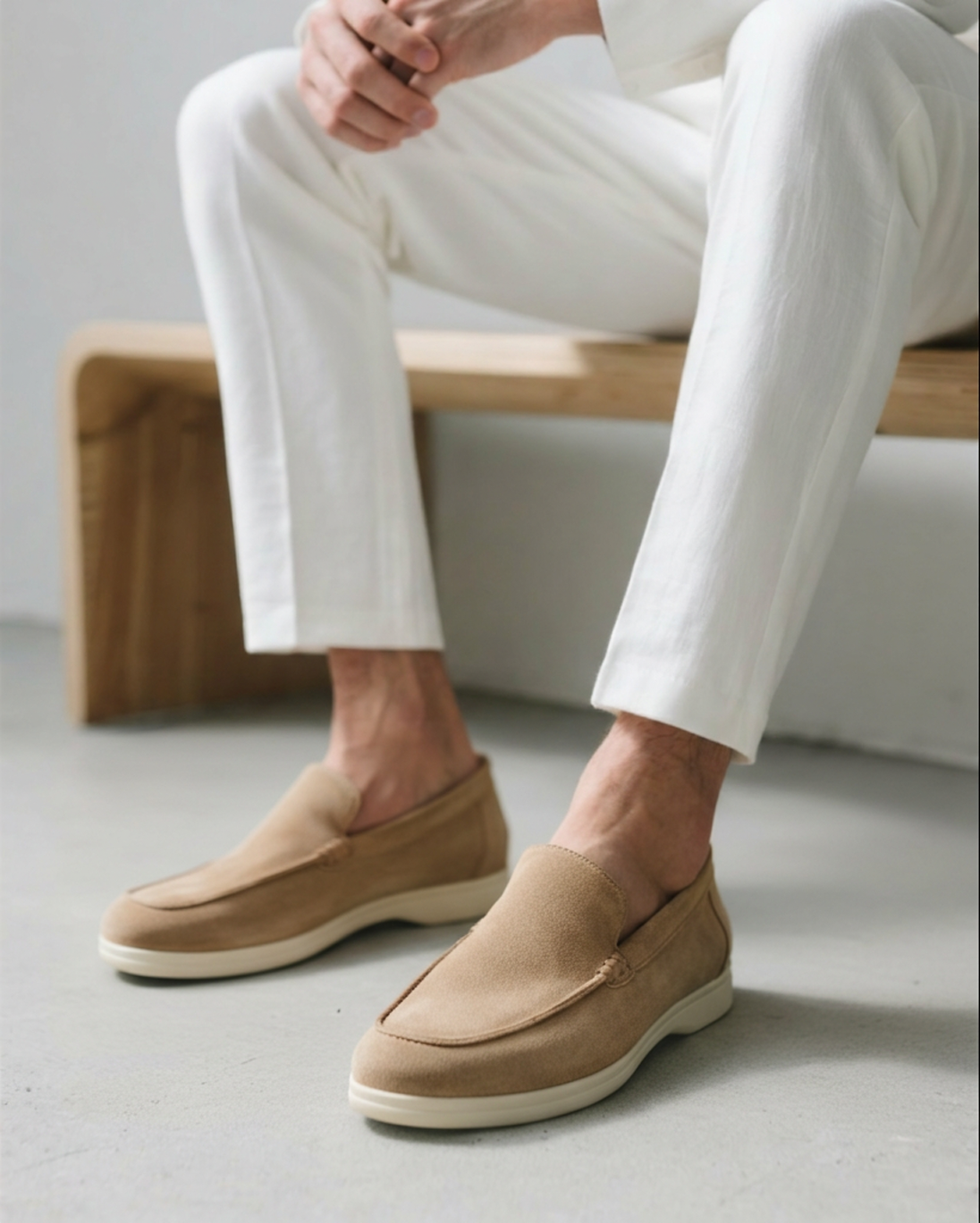Men's Suede Loafers Slip-On Round Toe Moccasin Smart-Casual Office Casual Everyday Formal Leather Look Ellery