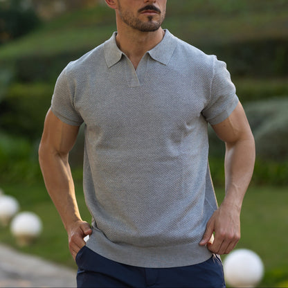 Men's Mesh Polo Shirt Short-Sleeve Collared Breathable Textured Casual Smart-Casual Everyday Golf Sport Regular Fit Osgood