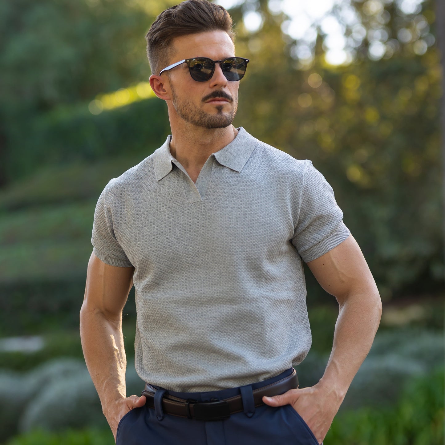 Men's Mesh Polo Shirt Short-Sleeve Collared Breathable Textured Casual Smart-Casual Everyday Golf Sport Regular Fit Osgood
