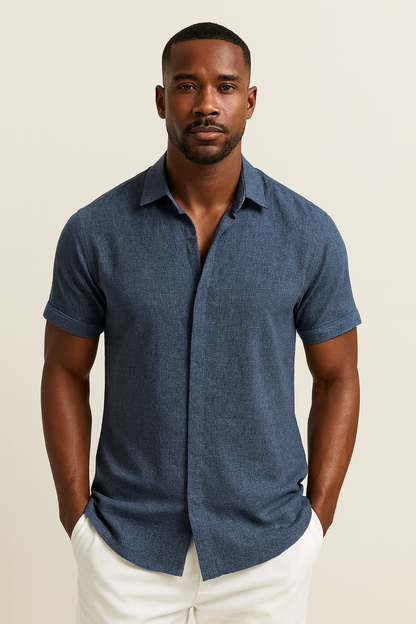 Men's Classic Shirt Long-Sleeve Button-Up Collared Casual Smart-Casual Office Everyday Relaxed Fit Halloway