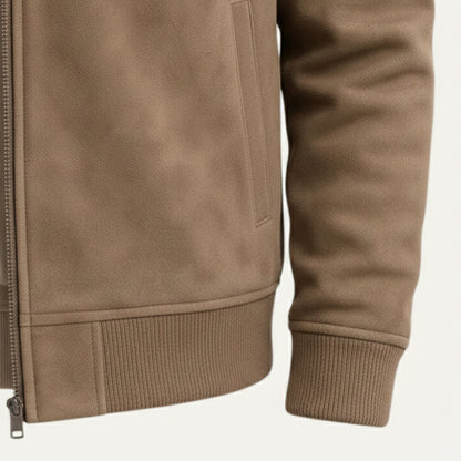 Men's Suede Jacket Trucker Button-Up Elegant Casual Layering Smart-Casual Everyday Outerwear Vintage Versatile Ransley