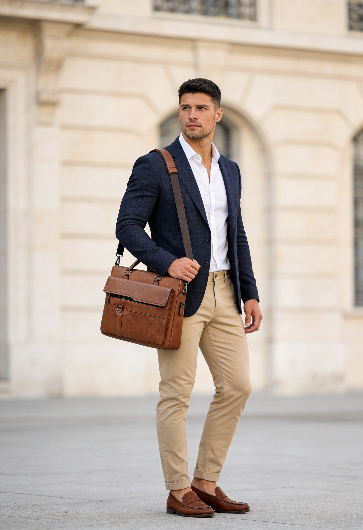 Men's Briefcase Bag Structured Laptop Business Office Professional Commute Travel Everyday Classic Versatile