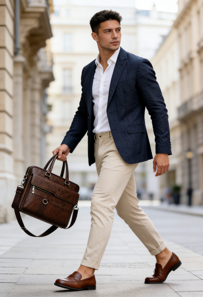 Men's Briefcase Bag Structured Laptop Business Office Professional Commute Travel Everyday Classic Versatile
