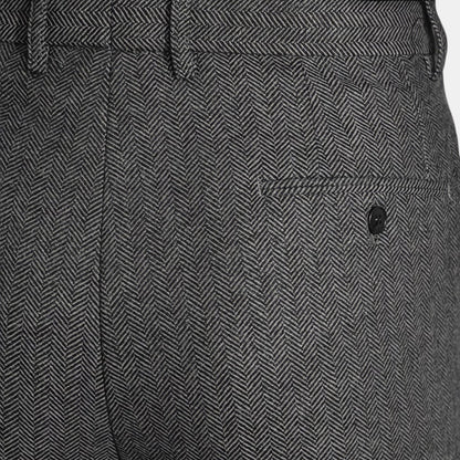 Men's Dress Trousers Slim Fit Vintage Flat-Front Tailored Smart-Casual Office Formal Everyday Edmund