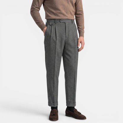 Men's Dress Trousers Slim Fit Vintage Flat-Front Tailored Smart-Casual Office Formal Everyday Edmund