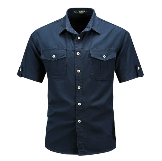 Men's Outdoor Shirt Functional Long-Sleeve Button-Up Utility Pockets Casual Hiking Travel Everyday Rugged Versatile Bracken