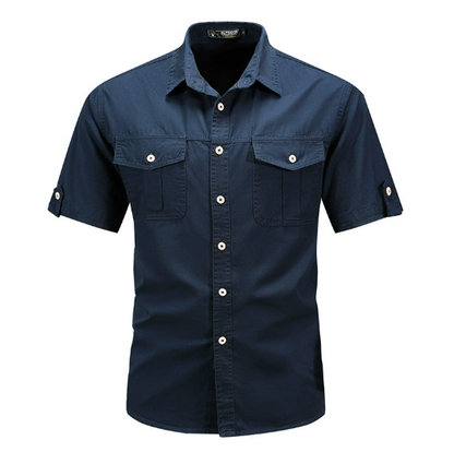 Men's Outdoor Shirt Functional Long-Sleeve Button-Up Utility Pockets Casual Hiking Travel Everyday Rugged Versatile Bracken