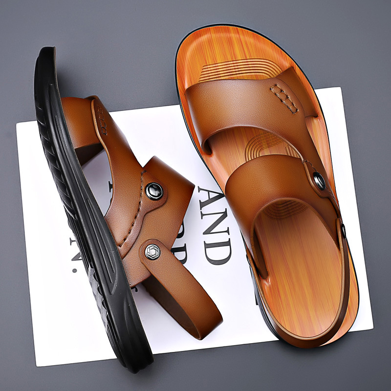 Men's Casual Double-Strap Sandals Back Strap Comfortable Everyday Footwear