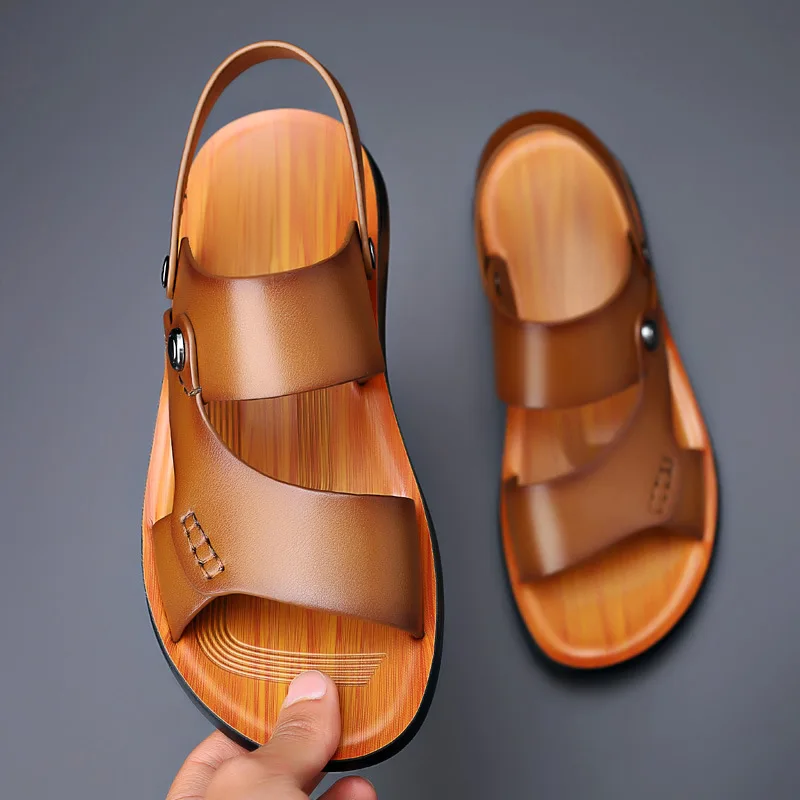 Men's Casual Double-Strap Sandals Back Strap Comfortable Everyday Footwear