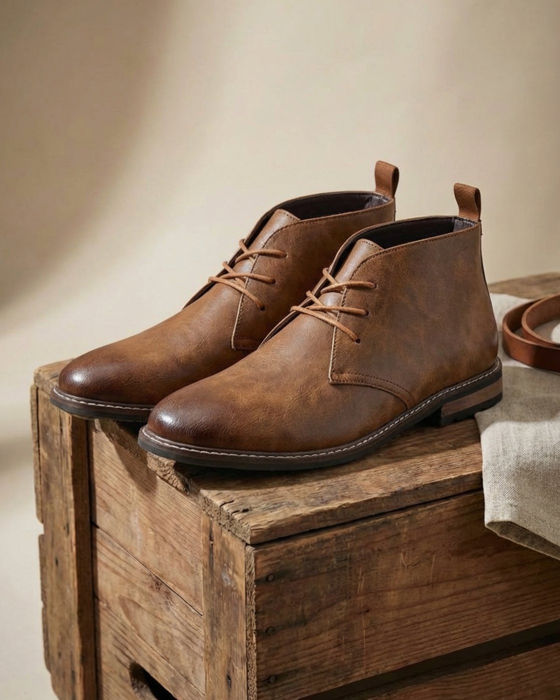 Men's Chukka Boots Lace-Up Full-Grain Style Casual Everyday Wear