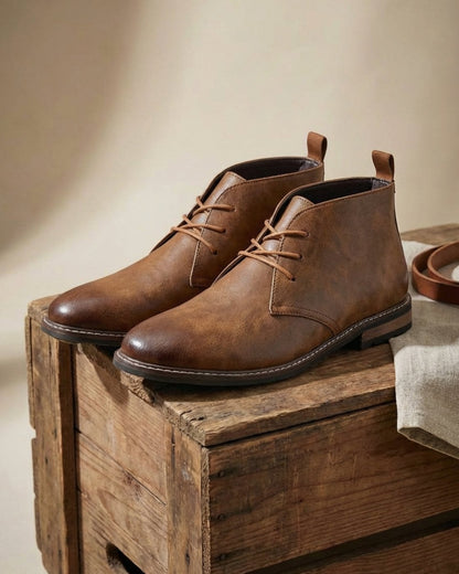 Men's Chukka Boots Lace-Up Full-Grain Style Casual Everyday Wear
