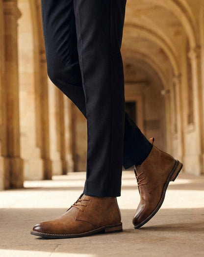 Men's Chukka Boots Lace-Up Full-Grain Style Casual Everyday Wear