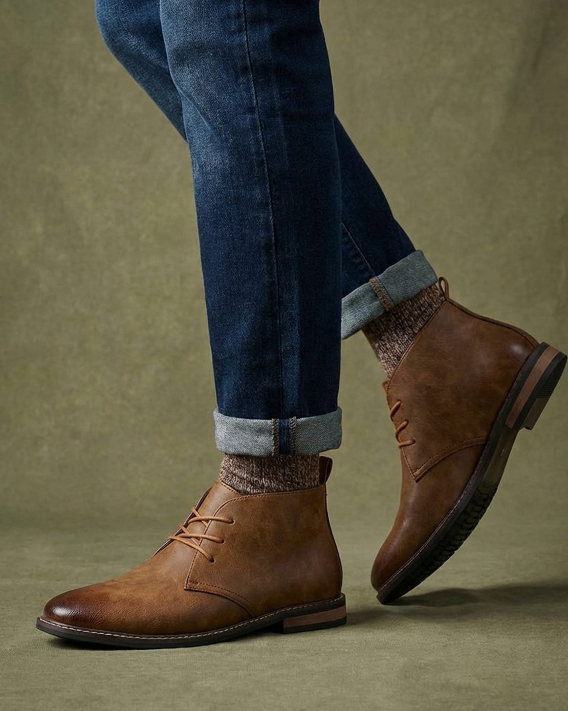 Men's Chukka Boots Lace-Up Full-Grain Style Casual Everyday Wear