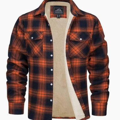 Men's Flannel Shirt Jacket Plaid Casual Layered Warm Outerwear