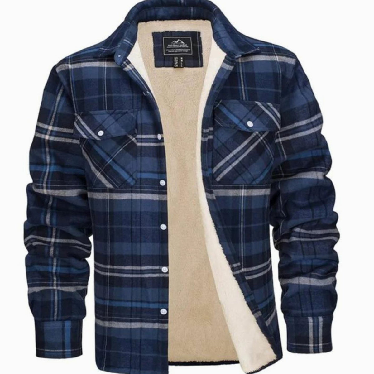 Men's Flannel Shirt Jacket Plaid Casual Layered Warm Outerwear