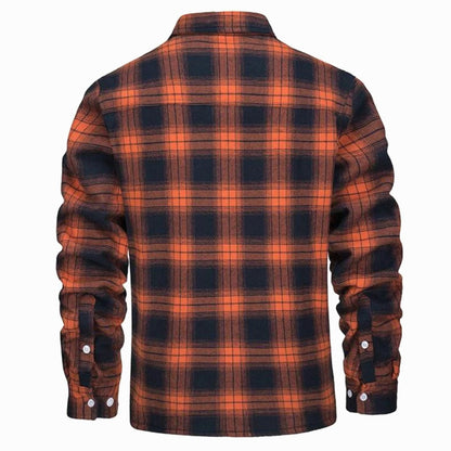 Men's Flannel Shirt Jacket Plaid Casual Layered Warm Outerwear