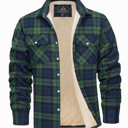 Men's Flannel Shirt Jacket Plaid Casual Layered Warm Outerwear