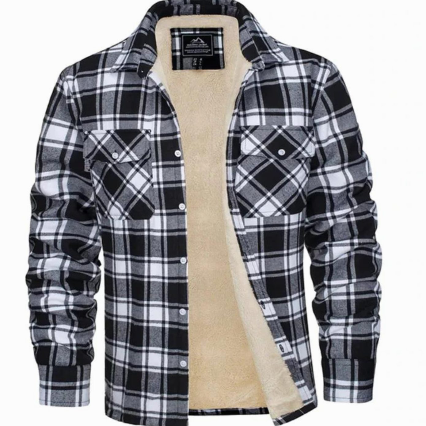 Men's Flannel Shirt Jacket Plaid Casual Layered Warm Outerwear