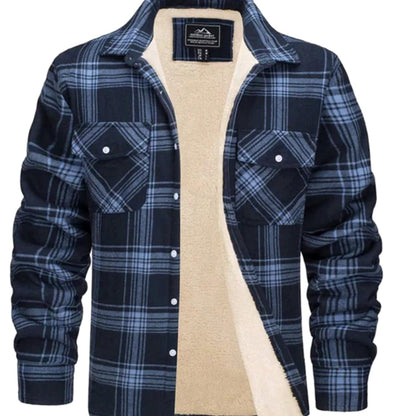 Men's Flannel Shirt Jacket Plaid Casual Layered Warm Outerwear