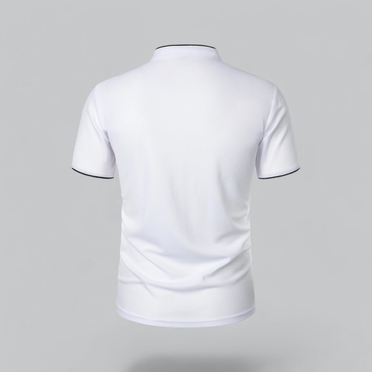 Men's Collarless Polo Shirt Short-Sleeve Henley Button Placket Casual Smart-Casual Everyday Golf Sport Versatile Wexley