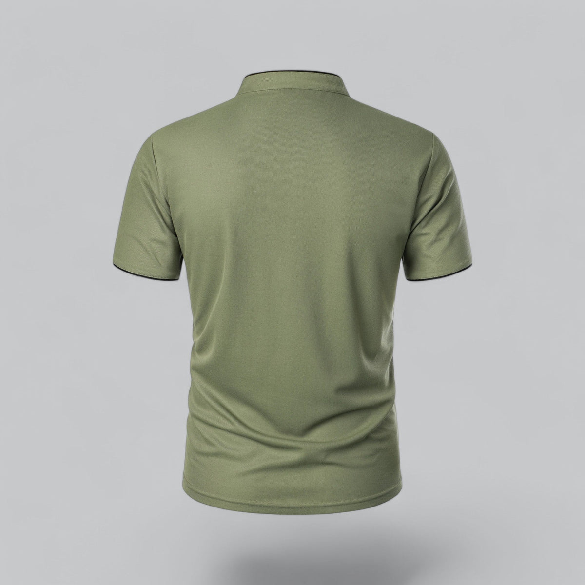 Men's Collarless Polo Shirt Short-Sleeve Henley Button Placket Casual Smart-Casual Everyday Golf Sport Versatile Wexley