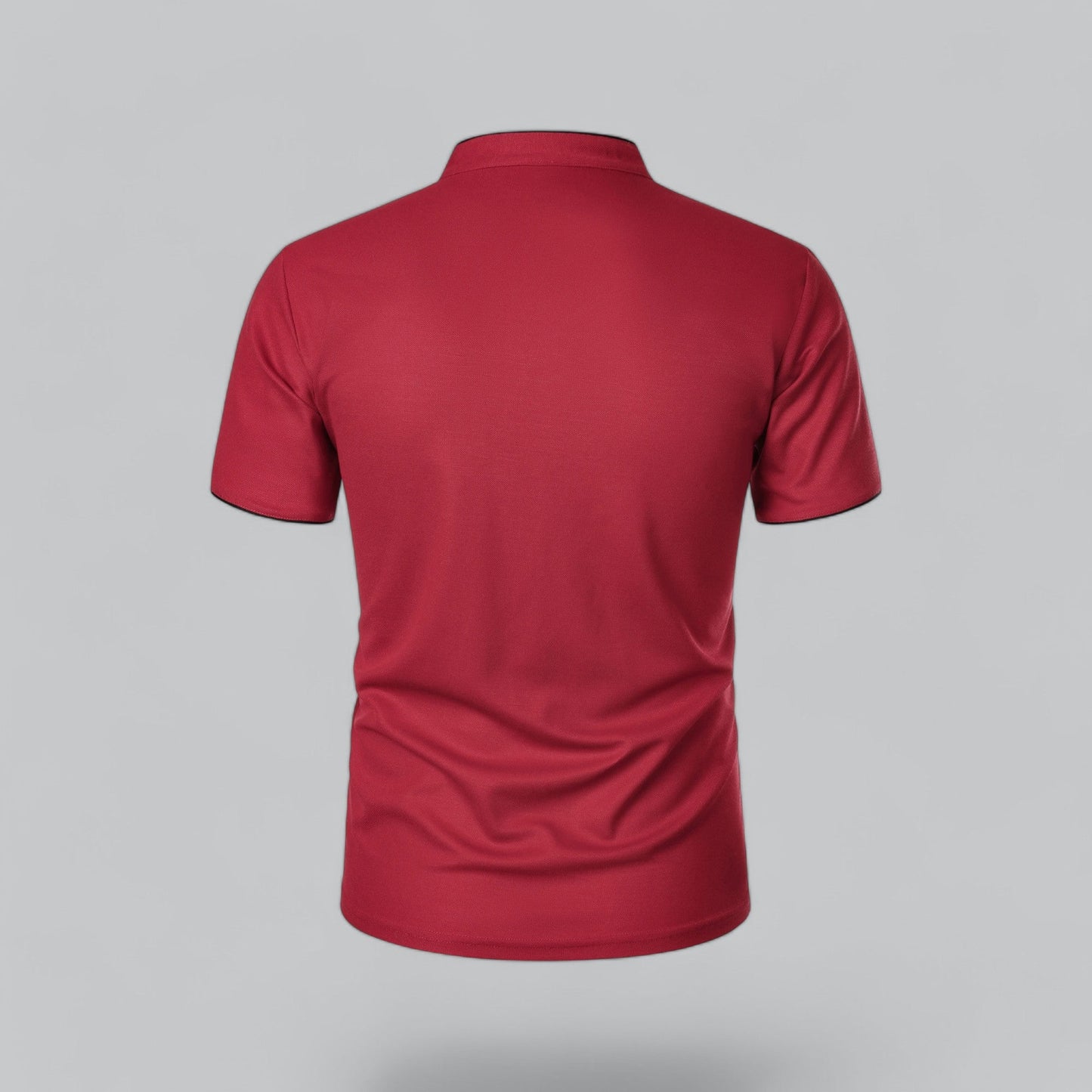 Men's Collarless Polo Shirt Short-Sleeve Henley Button Placket Casual Smart-Casual Everyday Golf Sport Versatile Wexley