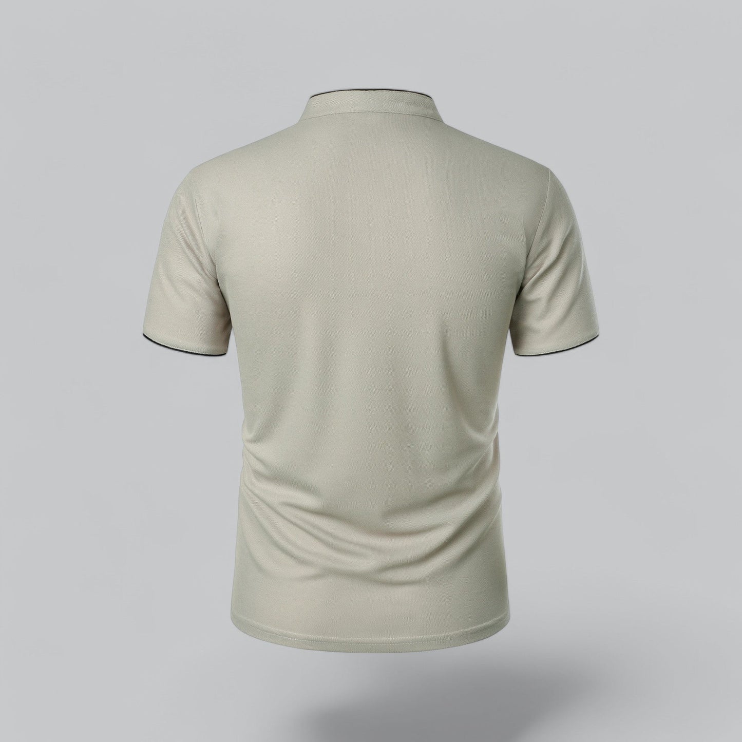 Men's Collarless Polo Shirt Short-Sleeve Henley Button Placket Casual Smart-Casual Everyday Golf Sport Versatile Wexley
