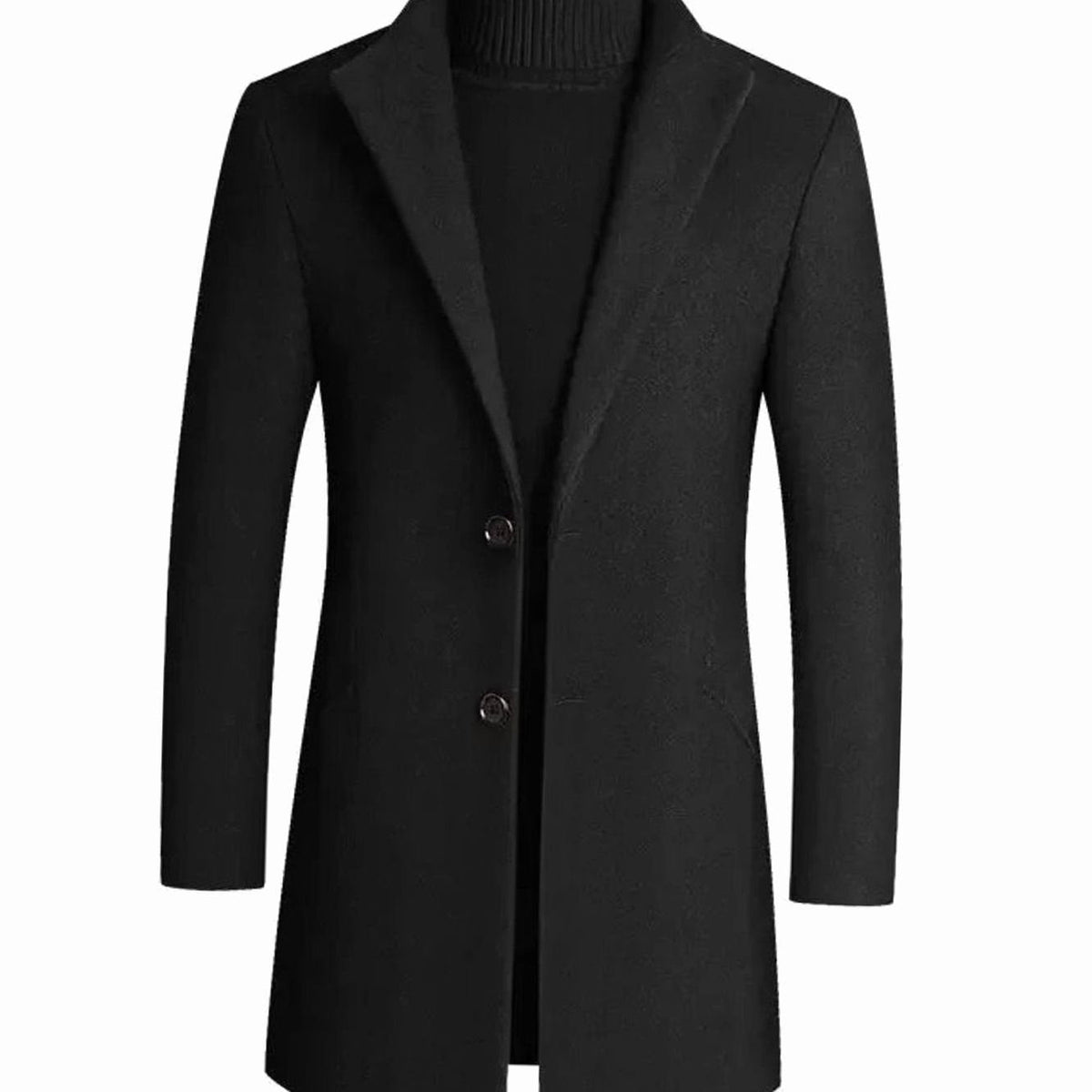 Men's Slim-Fit Winter Coat Notch Lapel Stylish Outerwear Casual Everyday
