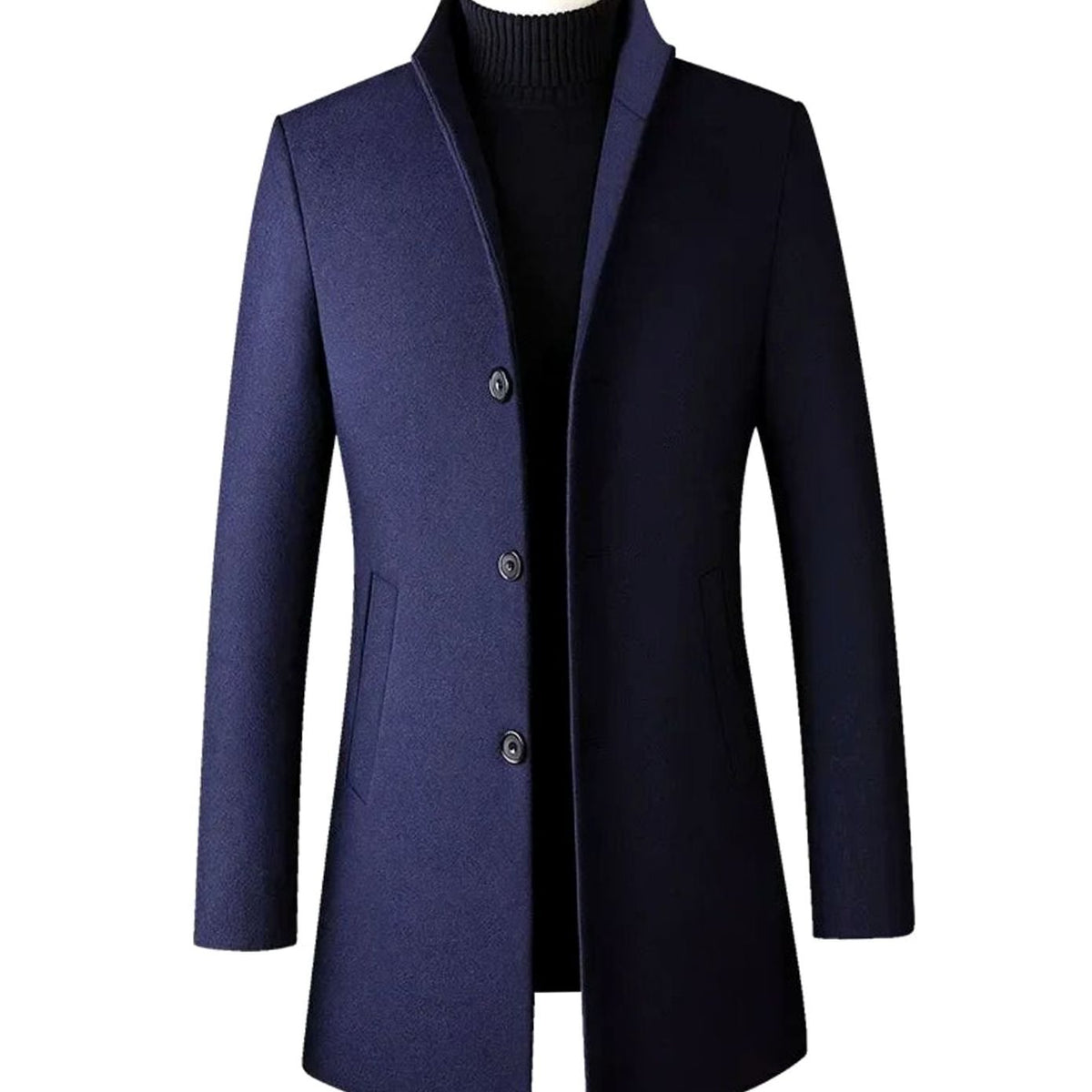 Men's Slim-Fit Winter Coat Notch Lapel Stylish Outerwear Casual Everyday