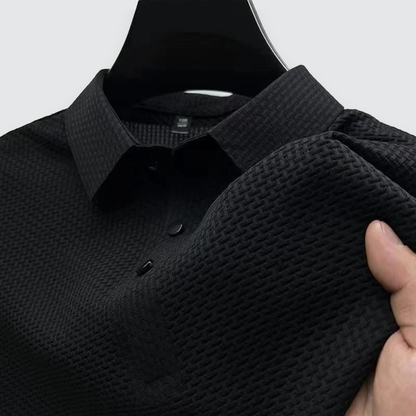 Men's Textured Polo Shirt Classic Short-Sleeve Collared Ribbed Casual Smart-Casual Everyday Golf Sport Regular Calloway
