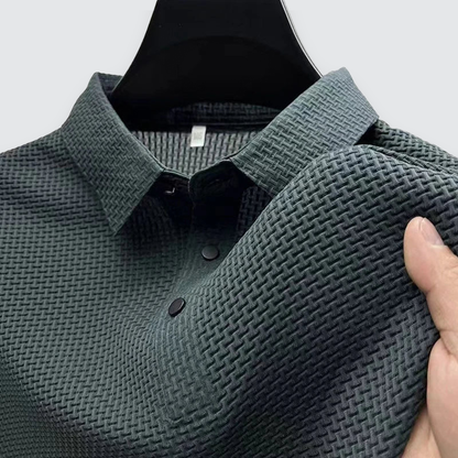 Men's Textured Polo Shirt Classic Short-Sleeve Collared Ribbed Casual Smart-Casual Everyday Golf Sport Regular Calloway