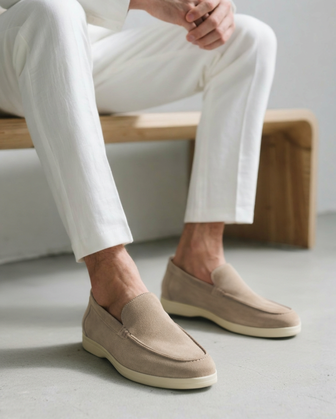 Men's Suede Loafers Slip-On Round Toe Moccasin Smart-Casual Office Casual Everyday Formal Leather Look Ellery