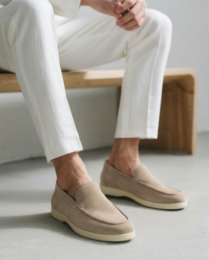 Men's Suede Loafers Slip-On Round Toe Moccasin Smart-Casual Office Casual Everyday Formal Leather Look Ellery