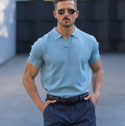 Men's Mesh Polo Shirt Short-Sleeve Collared Breathable Textured Casual Smart-Casual Everyday Golf Sport Regular Fit Osgood
