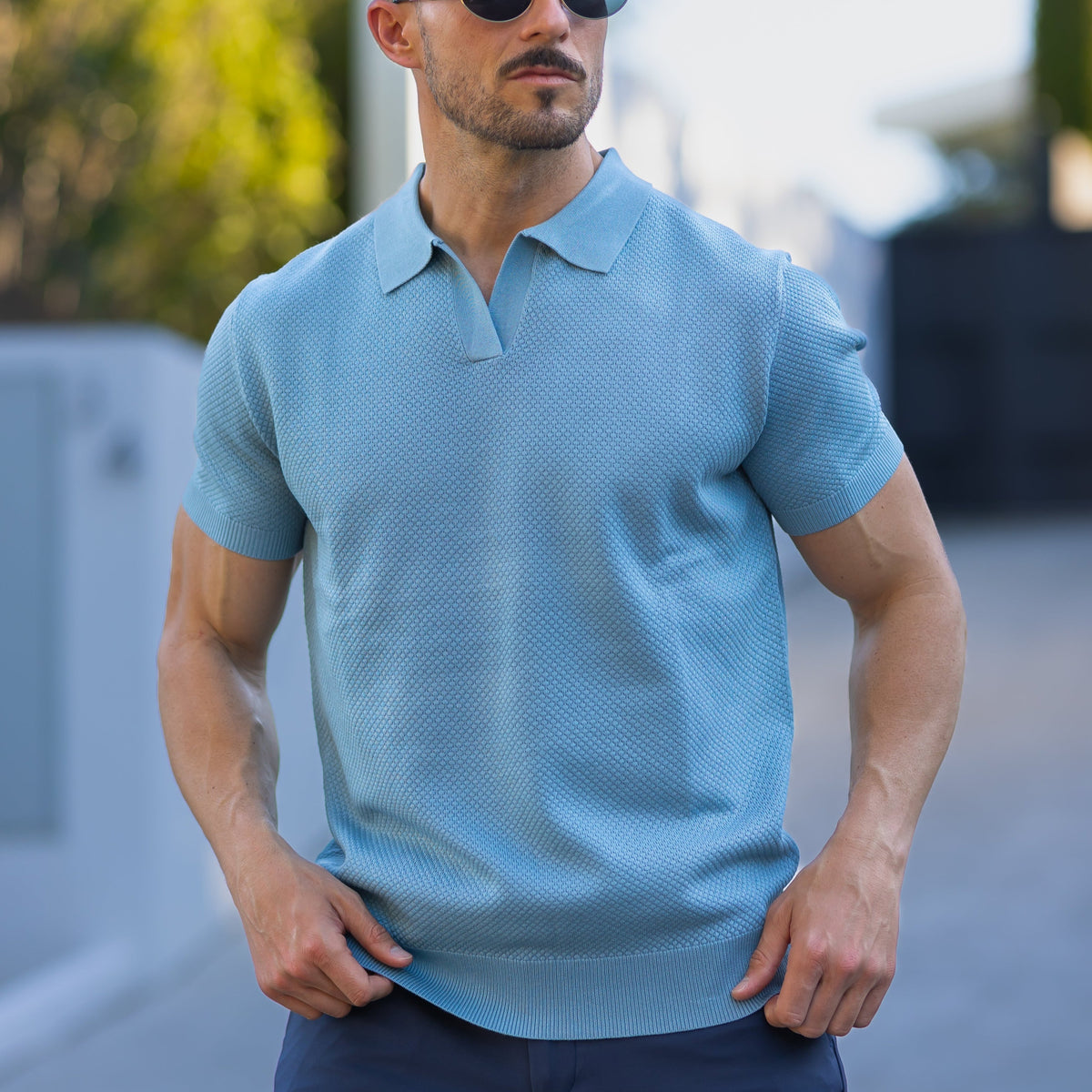 Men's Mesh Polo Shirt Short-Sleeve Collared Breathable Textured Casual Smart-Casual Everyday Golf Sport Regular Fit Osgood