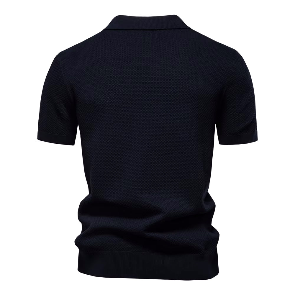 Men's Mesh Polo Shirt Short-Sleeve Collared Breathable Textured Casual Smart-Casual Everyday Golf Sport Regular Fit Osgood