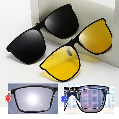 Men's Polarized Sunglasses Flip-Up Lens Full-Rim Metal Frame Retro Fashion Casual Beach Holiday Everyday Driving Marston