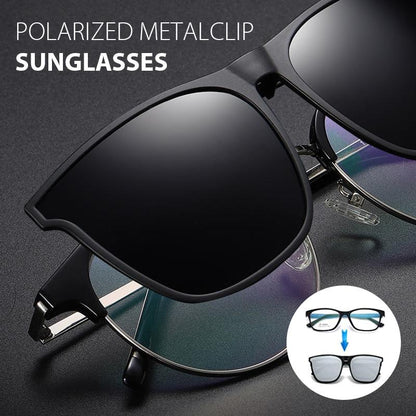 Men's Polarized Sunglasses Flip-Up Lens Full-Rim Metal Frame Retro Fashion Casual Beach Holiday Everyday Driving Marston