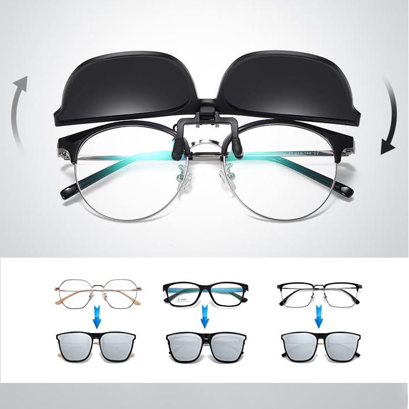 Men's Polarized Sunglasses Flip-Up Lens Full-Rim Metal Frame Retro Fashion Casual Beach Holiday Everyday Driving Marston