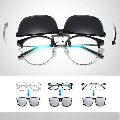 Men's Polarized Sunglasses Flip-Up Lens Full-Rim Metal Frame Retro Fashion Casual Beach Holiday Everyday Driving Marston