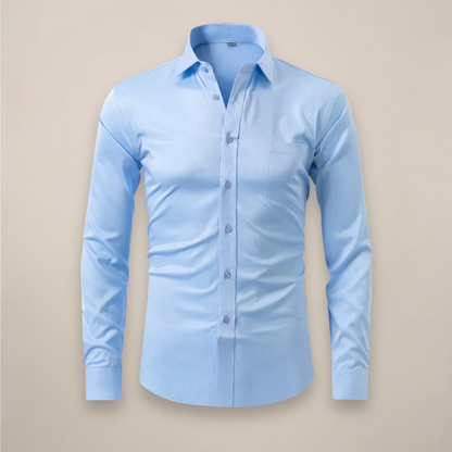 Men's Dress Shirt Structured Fit Long-Sleeve Wrinkle-Free Button-Up Collared Formal Office Business Sheridan