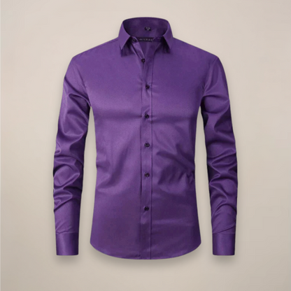 Men's Dress Shirt Structured Fit Long-Sleeve Wrinkle-Free Button-Up Collared Formal Office Business Sheridan