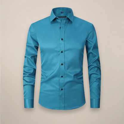Men's Dress Shirt Structured Fit Long-Sleeve Wrinkle-Free Button-Up Collared Formal Office Business Sheridan