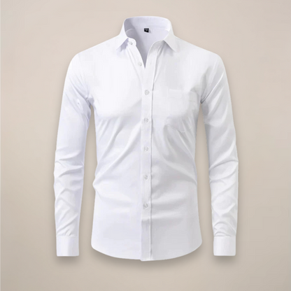 Men's Dress Shirt Structured Fit Long-Sleeve Wrinkle-Free Button-Up Collared Formal Office Business Sheridan