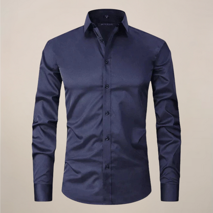 Men's Dress Shirt Structured Fit Long-Sleeve Wrinkle-Free Button-Up Collared Formal Office Business Sheridan